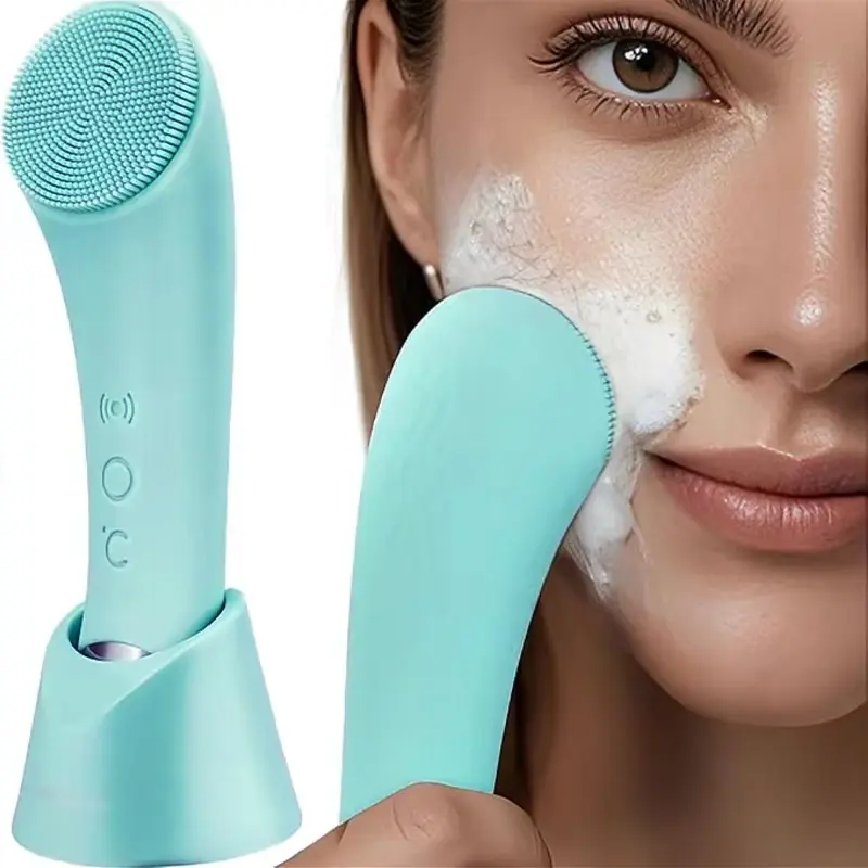 Electric Facial Brush, Beauty Device, 2-In-1 Electric Cleanser, 6-Level Vibration, Unisex Face Washer, Gift Idea, New Condition