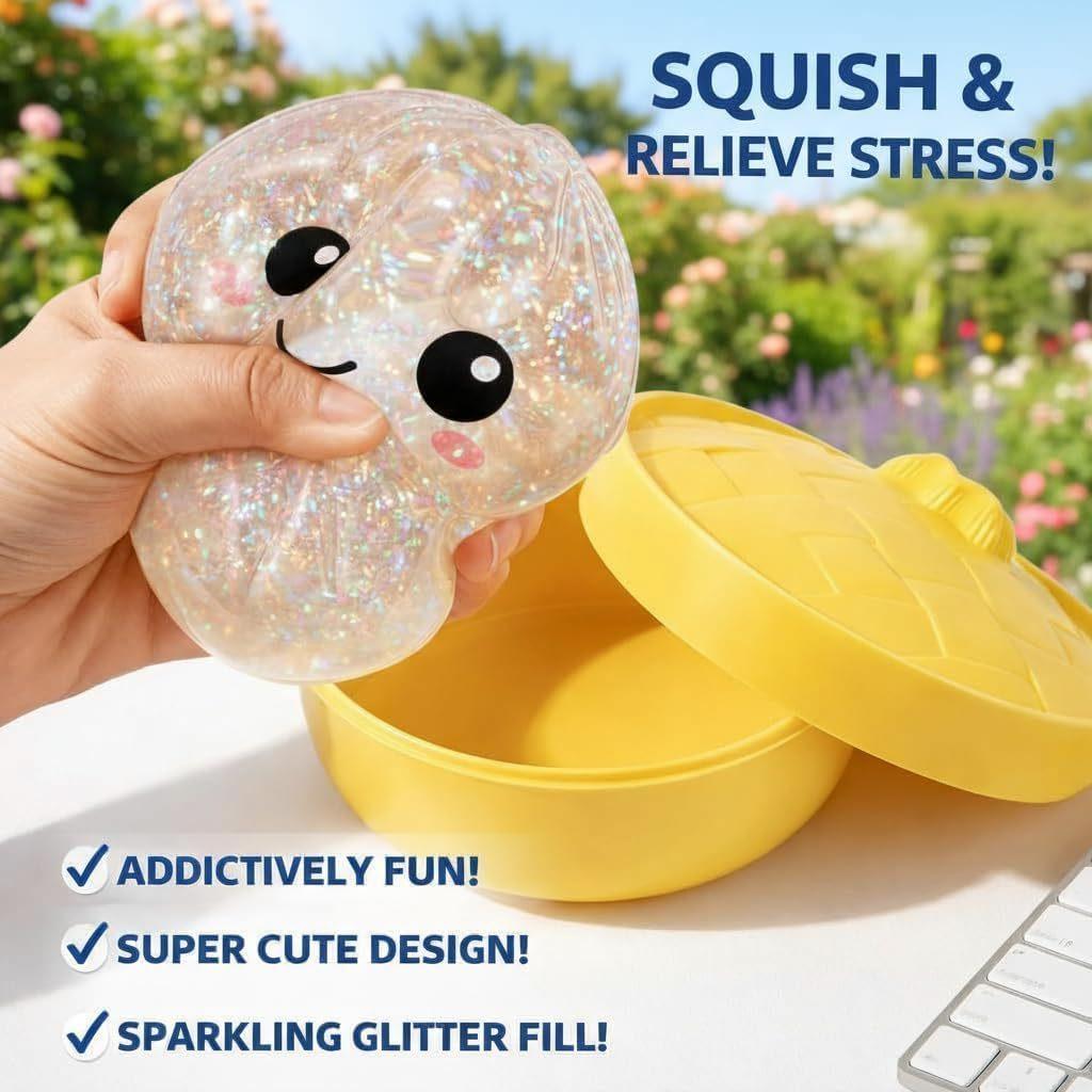 Dumpling Squishies carry around soft non-stick hand squeeze pull back decompression toy