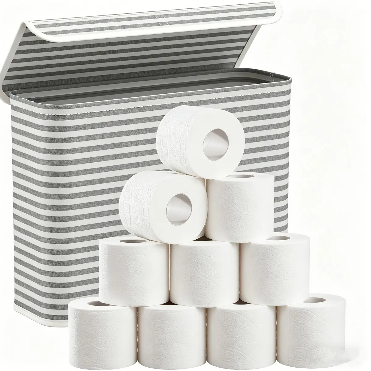 6-Piece Bulk Value Pack 22L Toilet Paper Storage Basket, Cost-Effective Foldable Fabric Organizer Combo, Space-Saving Professional Tissue Storage Container for Hotels, Apartments, Guest Houses & Commercial Supplies
