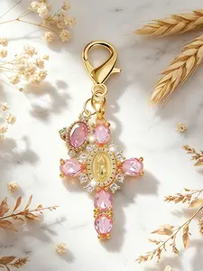 Water Drill Cross Keychain, Sparkling Resin Pendant, Multi-Functional Accessory, Ideal Gift for Women, Wallet, Backpack, Car Key Chain