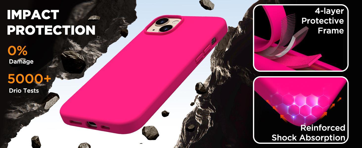 Compatible with iPhone 14 Case, Liquid Silicone Case [with 2X Screen Protectors], Full Body Shockproof Protective Cover Slim Thin Phone Case for iPhone 14 6.1 inch, Stone