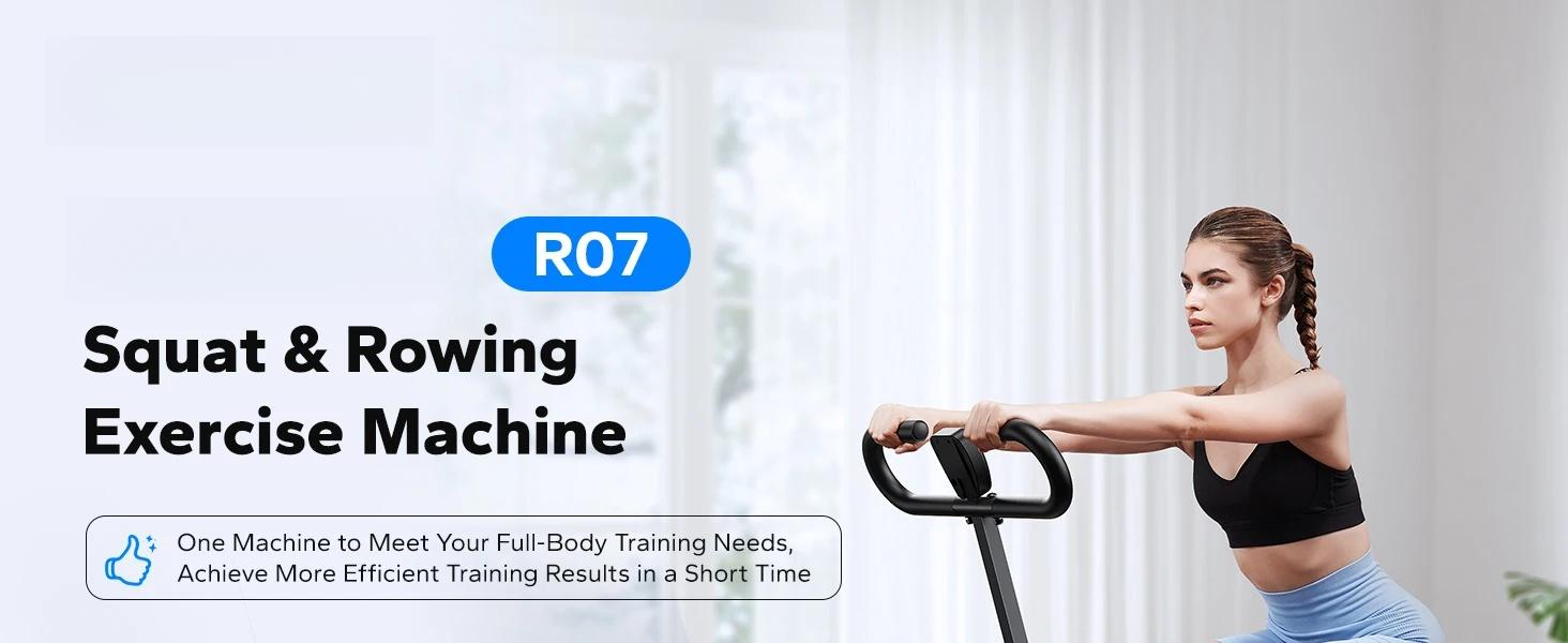 Squat Machine 2in1 Squat Rowing Machine Easy Setup Foldable Exercise Equipment Glute Trainer Machine Glutes Leg Home Fit