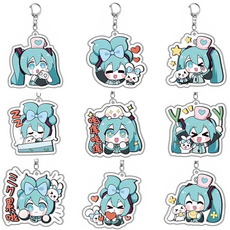 Hatsune Miku Popular Cartoon Anime Acrylic Double-sided Keychain Backpack Decoration Accessories Neutra