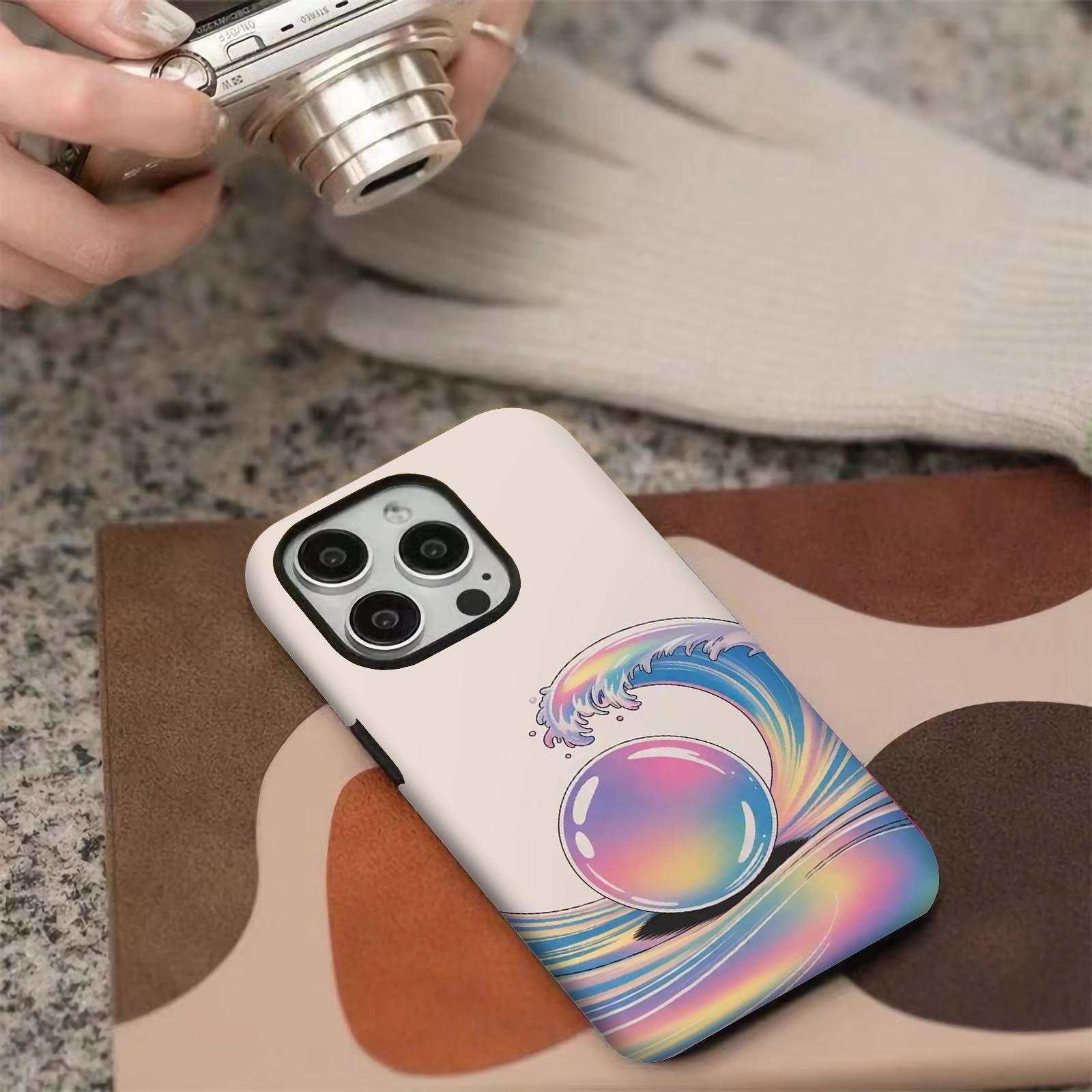 Wave, sphere, gradient Soft And Hard Two-In-One Film Printed Full Pattern Case For IPhone 16 15 14 13 1211 Pro Max Plus Phone Case