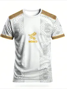 Men Short Sleeve Quick Dry Tee Vintage Mexican Aztec Totem Print Crew Neck T Shirt Retro Mayan Pattern Casual Summer Top Mexico Culture Graphic Sport Tee Outdoor Daily Workout Blouse Casual Sports Tops