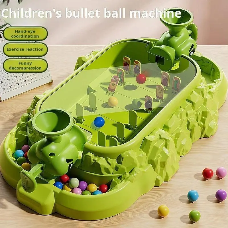 Kids Vegetable Pinball Machine - 2-Player Battle Game with Battle Mode, Teamwork Focus, Nitrosamine-Free Plastic & Zinc Alloy Toy for 12+ Years, Memory Training & Observation, Parent-Child Party Birthday Gift