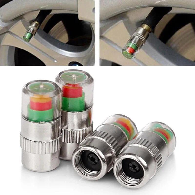 NEW 4Pcs Car Tire Pressure Indicator Caps - External Tire Pressure Monitoring Valve Cap Sensors with Alert Gauge Valentine's Day gift Tiktok Shop