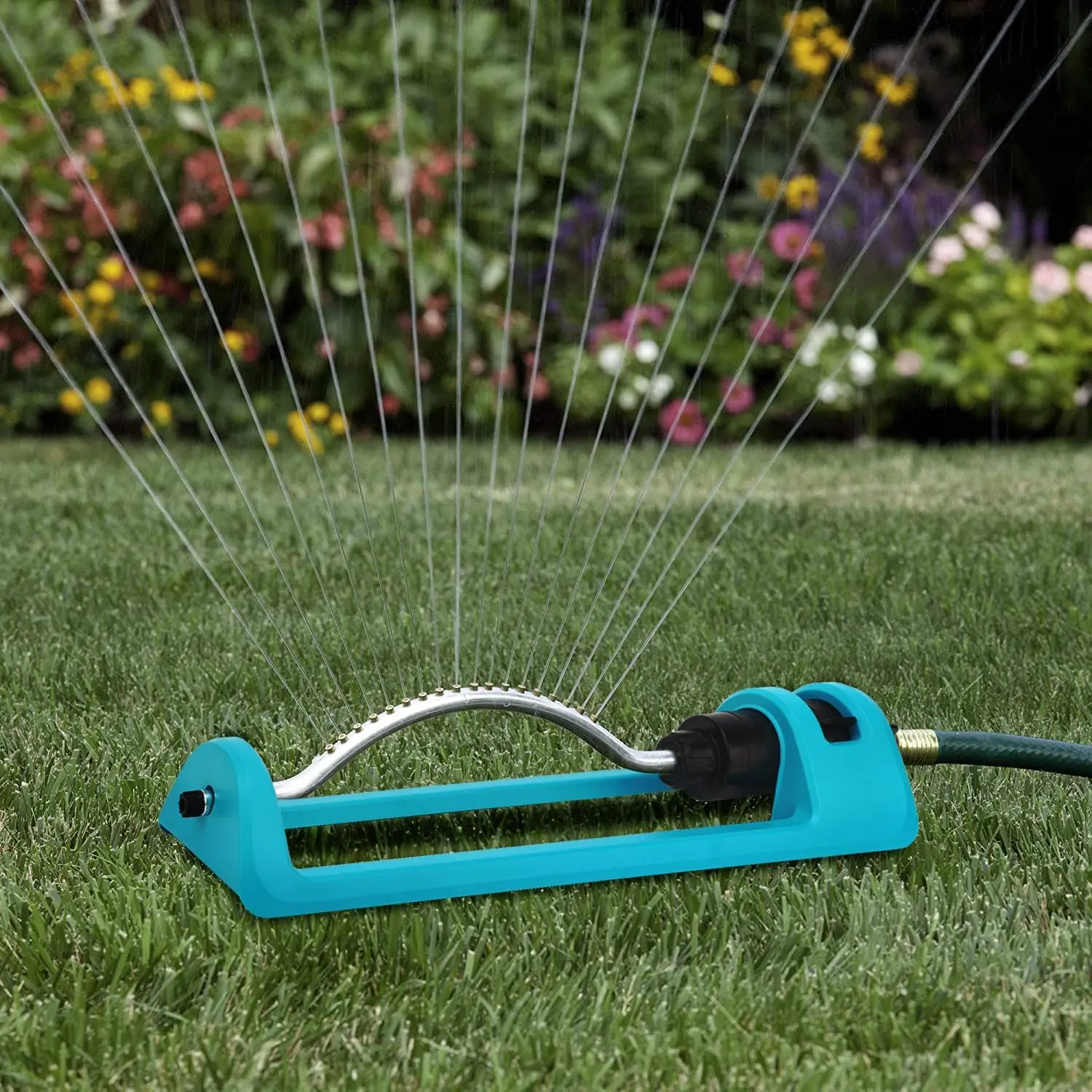 Lawn Sprinkler, 18 Brass Nozzles Garden Water Oscillating Sprinkler for Yard Covers up to 3,600 sq.ft, Heavy Weight Base, -in  Jet Cleaning