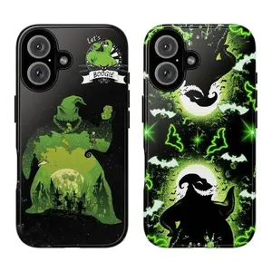 Oogie Boogie Couple Nightmare Before Christmas Halloween Horror Movie Two-In-One Phone Case Durable And Trendy Protection For iPhone17 16, 15, 14, 13, 12 Plus, Pro, Max, and Samsung S26-22 Perfect Birthday Gift for Friends