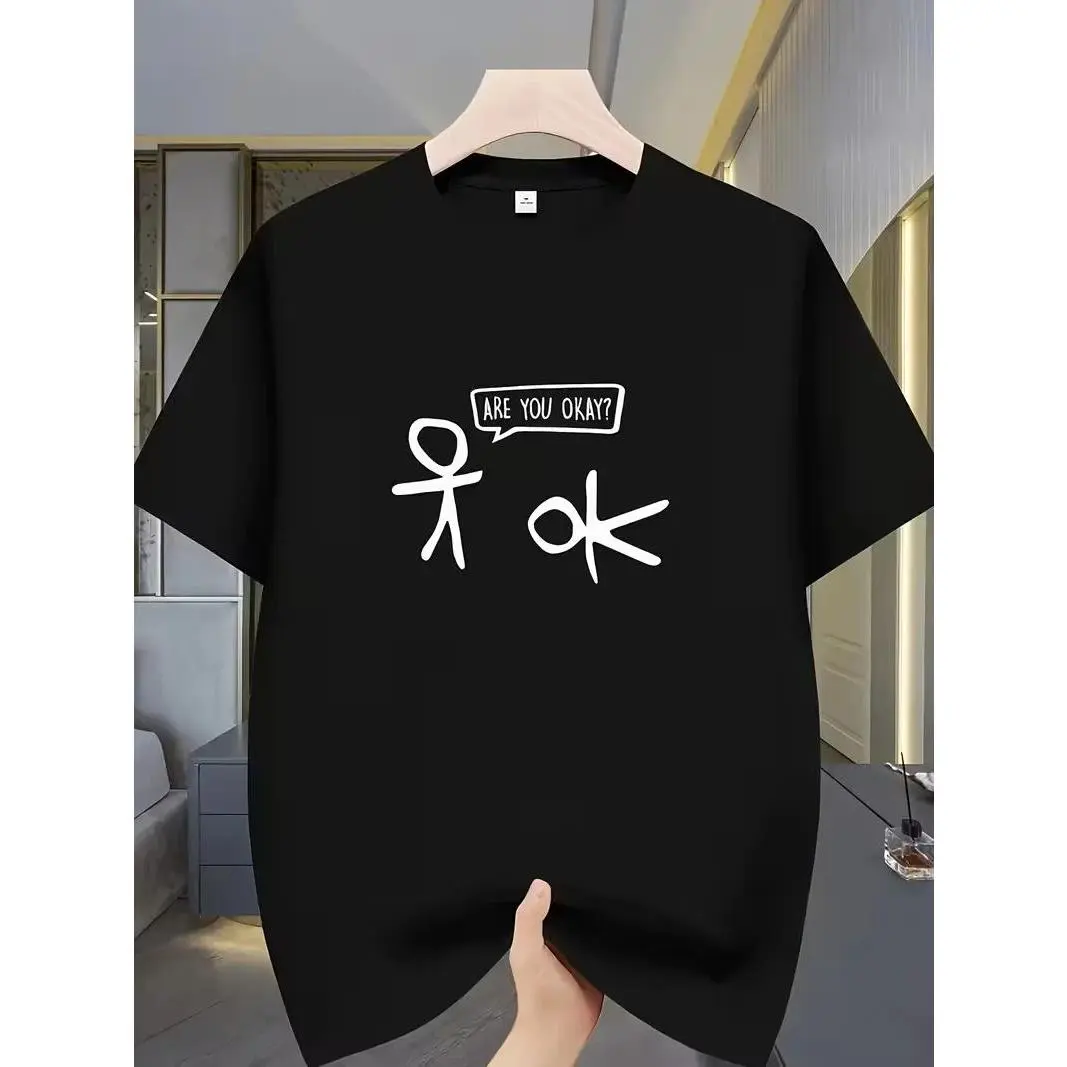 Funny Are You Okay Stickman Graphic T Shirt Men Women Summer Short Sleeve Casual Humor Sarcastic Harajuku Unisex Streetwear Topsgood graphic tees