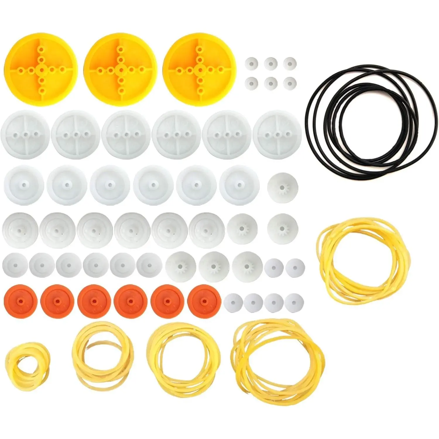 2mm Hole Plastic Belt Pulley Gears Combination Modulus Package Rubber Belts Band Plastic Model Accessories for DIY Robots Cars RC Toy Car Airplane