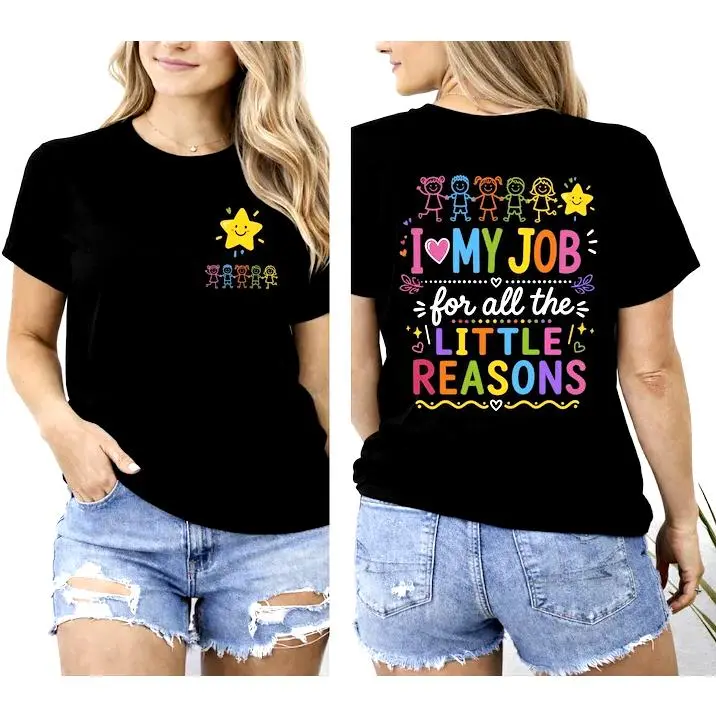Men's Soft Short-Sleeve Preschool Teacher Top - Quote-Printed, Colorful Fabric, Comfortable Fit, Office/Back to School Gift, Menswear T-Shirt, Shortsleeve, Casual