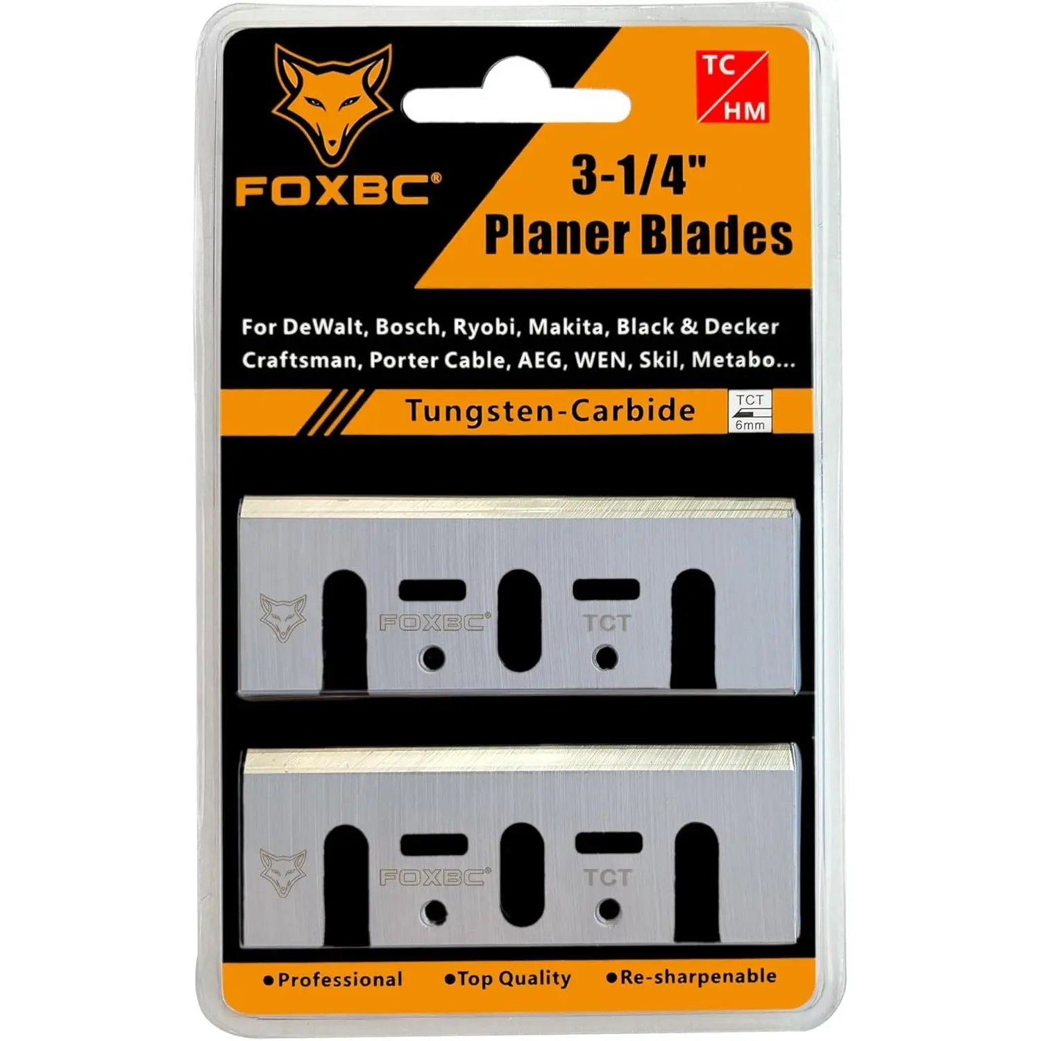 3-1/4 Inch 82mm TCT Carbide Planer Blades N1900B, KP0810, XPK01, D26676, DW6655, DW680, 1594 PA1205, and most Hand-Held Planer
