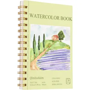 5x7.5 Inch Spiral Watercolor Paper Pad - 30 Sheets 140lb/300g Acid-Free Artist Paper | Tear-Line Perforated Pages for Framing & Mixed Media |Watercolor, Art Journaling (Adults, Students, Travel)