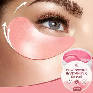 60 Pcs Niacinamide Collagen Eye Mask, Hydrating and Firming, Smooths Skin, Reduces Dark Circles, Brightens Skin Tone【Mother's Day gift】 Eye Care Product for Dark Eye Bags, Skin Care  Gift Moisturiz
