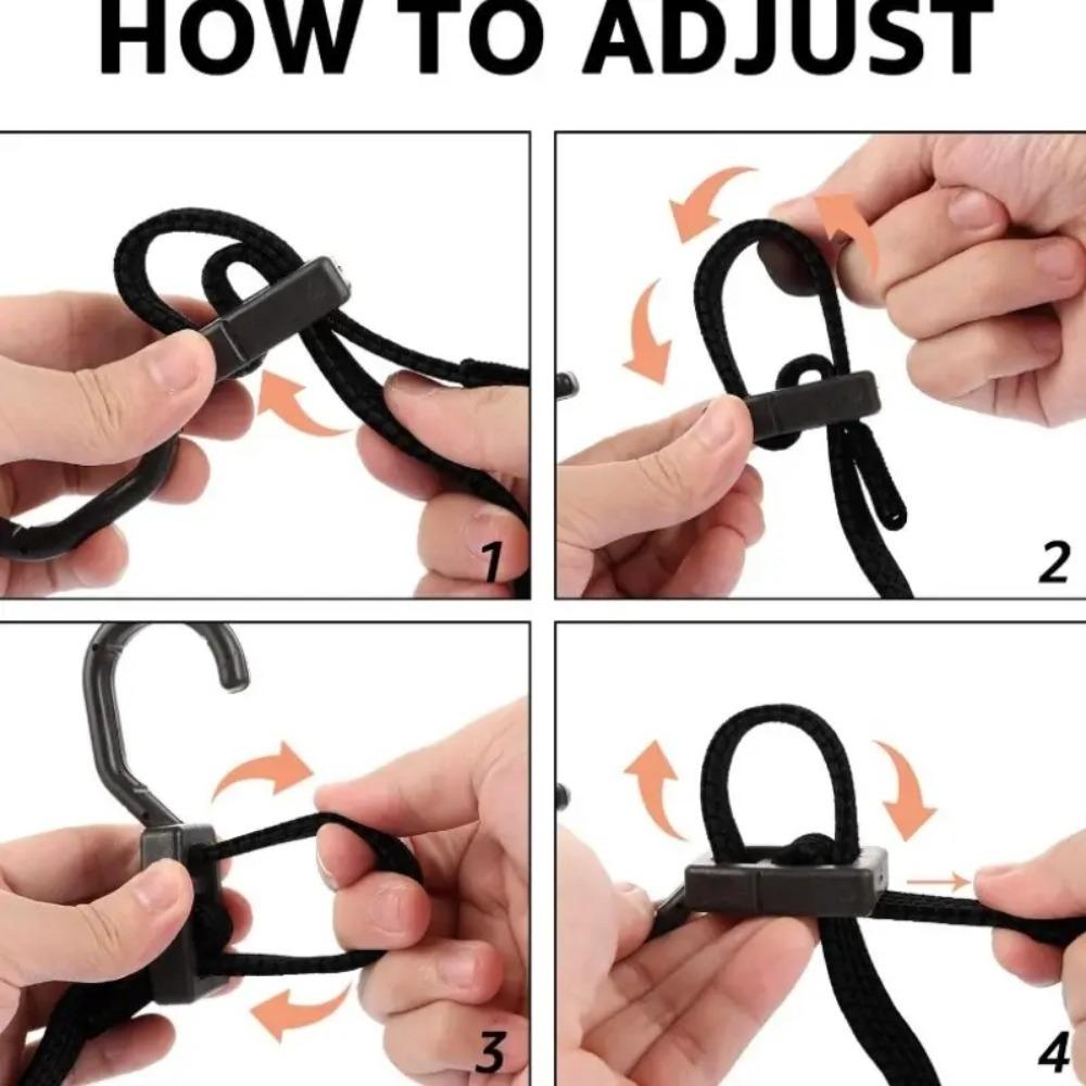 5pcs Adjustable Elastic Bicycle Straps with Hooks, 39.37inch Rubber Tension Strap, Used To Secure Cargo, Luggage, Tents, Clotheslines