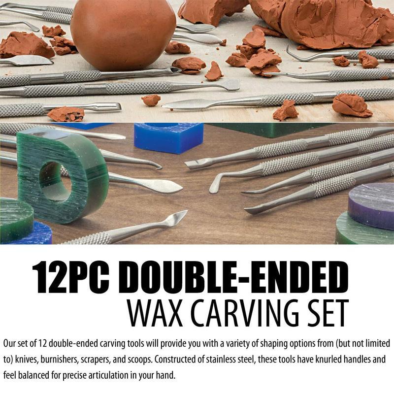 12 Piece Dual-Head Wax Carving Tool Set, DIY Wax and Clay Sculpting Kit, Model Making and Shaping Tools, Ceramic Sculpture Accessories