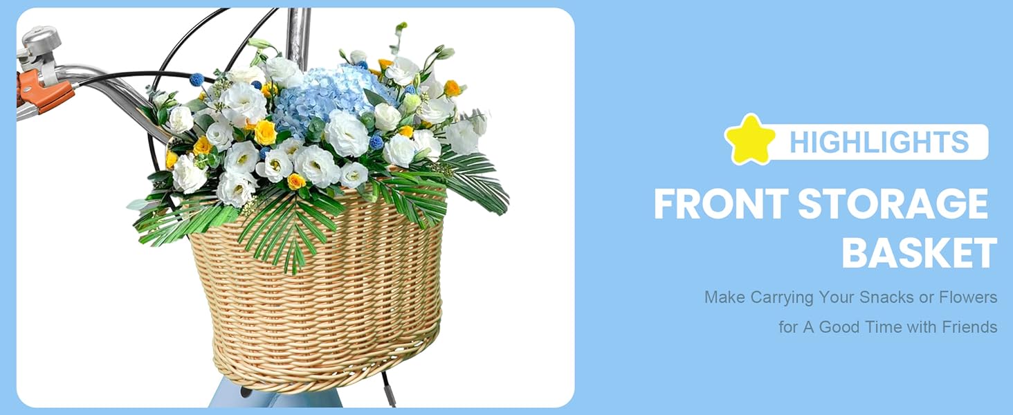 Beach Cruiser Bike for Women, 24 inch 7 Speed Commute Bike for Adults, Women Bicycle with Ratten Basket and Adjustable Seat, Lightweight Step Through Bike for Adults Women Ladies, Light Blue Beach Cruiser Bike for Women, 24 inch 7 Speed Commute Bike for Adults, Women Bicycle with Ratten Basket and Adjustable Seat, Lightweight Step Through Bike for Adults Women Ladies, Light Blue