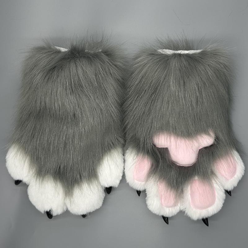 Fursuit paws gloves Furry Claw Gloves Built-in Whistle Decompression Toys Costume Party Accessories for cosplay