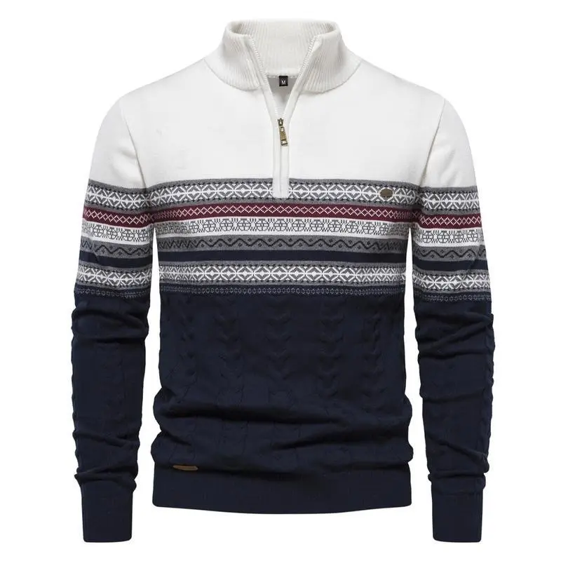 Men's New Trendy Stand-Collar Sweater for Autumn & Winter 2025 - High-Quality Half-Zip Knitwear,