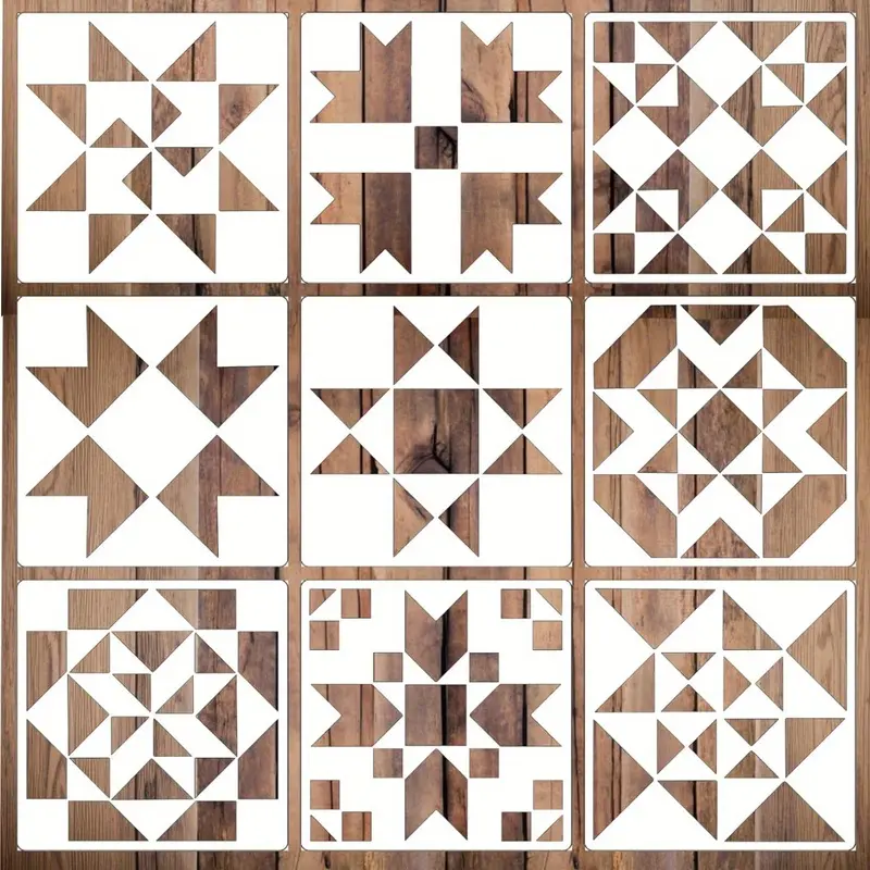 Reusable painting templates suitable for wood, fabric, and wall decoration ,5.9inch DIY templates with various patterns, suitable for scrapbooking, patchwork, painting, and compatible with woodworking, fabric crafts, and decoration