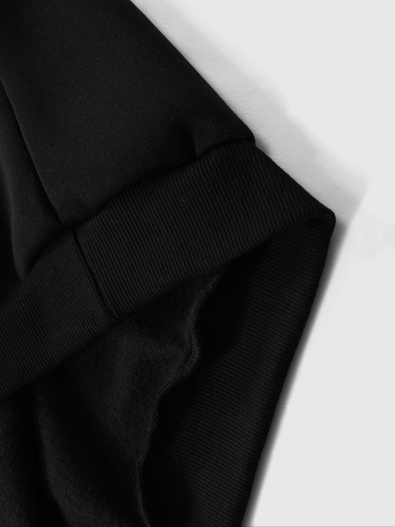 Men's Hooded Sweatshirt, Spider Web Pattern, Letter Print, Colorful Stars, Street Punk Style, Casual Fitted, Fall & Winter, Graphic Hoodie