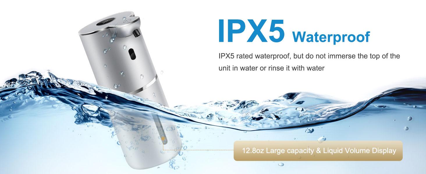 Automatic Foaming Soap Dispenser 12.8oz, Rechargeable & 6 Levels Foaming Adjustable with Digital Display, Wall Mount, Waterproof, Touchless Hand/Dish Soap Dispenser for Kitchen, Bathroom, Hotel