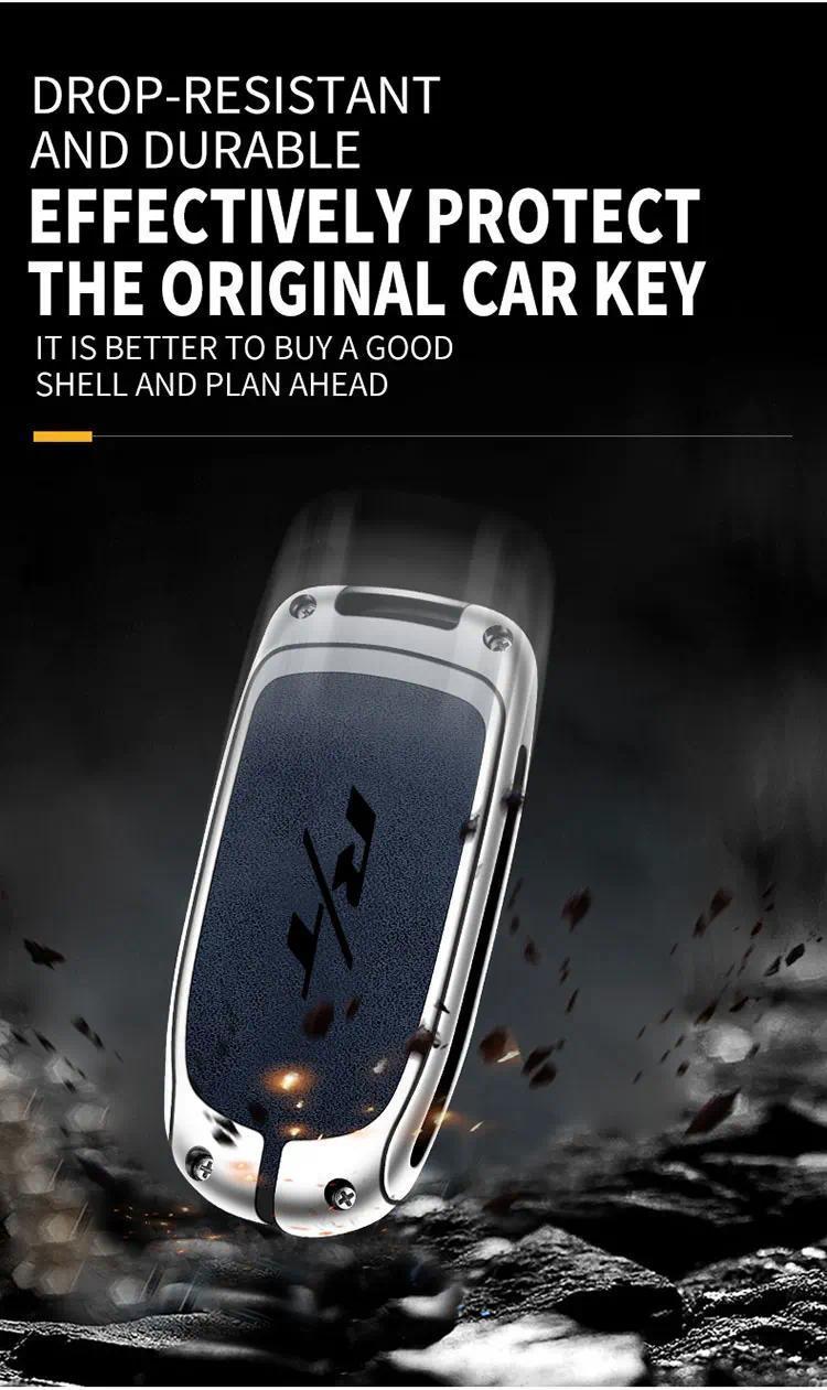 Zinc Alloy Car Key Case For Dodge RT Challenger Charger Journey RAM Remote Control Protector For DODGE R/T Logo Car Key Cover