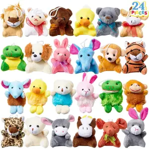 24 Pack Mini Animal Plush Toy Assortment (24 Units 3" Each), Animals Keychain Decoration for Kids, Small Stuffed Animal Bulk for Kids, Carnival Prizes, School Gifts, Party Favor Goodie Bagsfidget toys