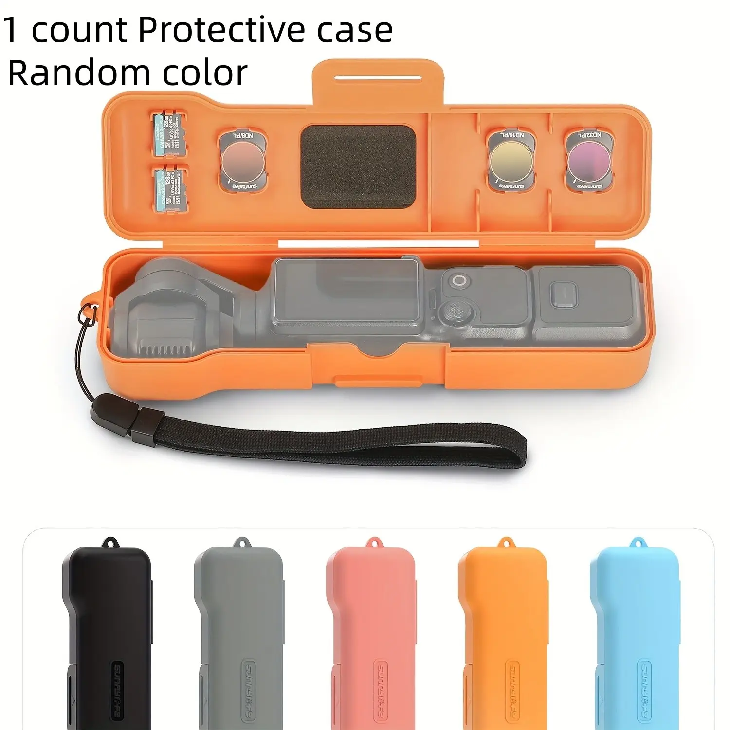 Djiosmo Pocket3 Flip Case, Tripod Lens Protector, Wrist Strap, 3 Cpl/nd Filters, 2 SD Card Slots, Quick Open, Compact Design, Video Recording Gear