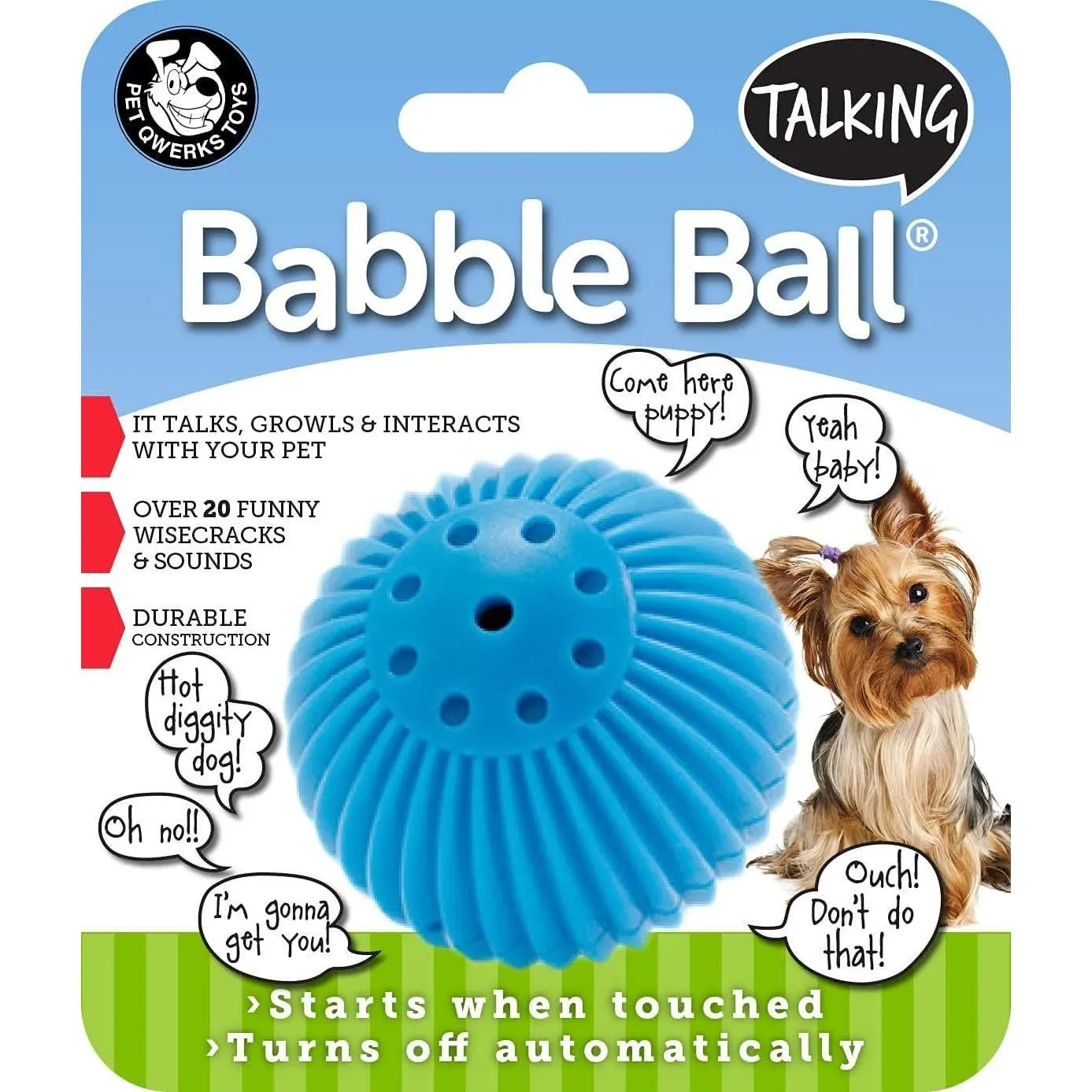 Talking Babble Ball  , Small (2 Pack) | Motion-Activated, 20 Plus Wisecracks and Sounds, Replaceable , Auto-Sleep, High- Abs