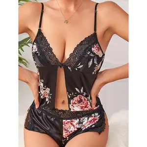Valentine's Day Women's New Printed Slit Pajama Set