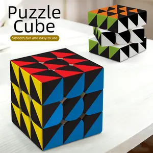 3x3 Triangle Puzzle Cube, 3D Brain Teaser Game, 3x3x3 UV Print Puzzle Block, Magic Cube, Puzzle Toy, Birthday Gift for Boys and Girls