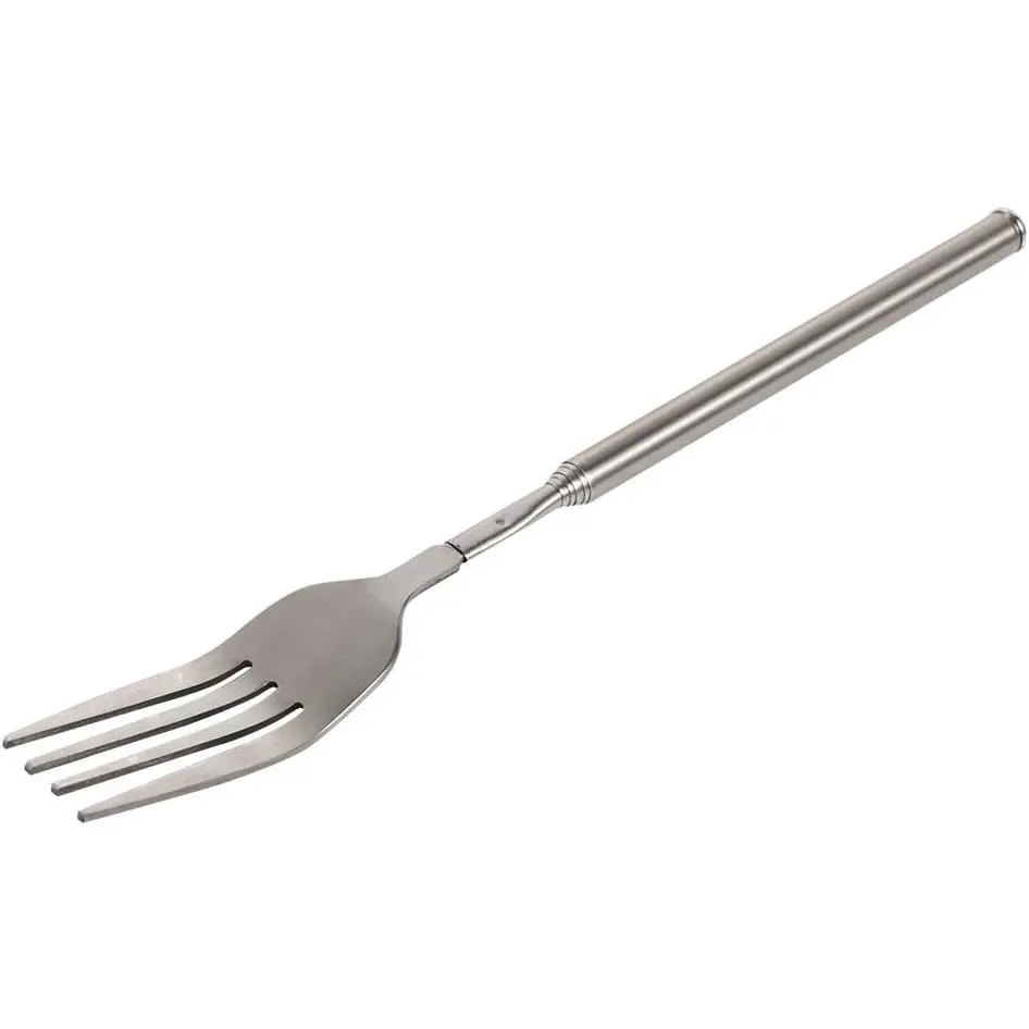 Stainless Steel Dinner Fork,BBQ Telescopic Extendable Dinner Fruit Dessert Long Handle Fork Stainless Steel Cutlery,anti sturdy and