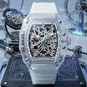 Men's Fashion Sports Watch, Luxury Mechanical Design Skeleton Dial, Waterproof Luminous Gift for Him