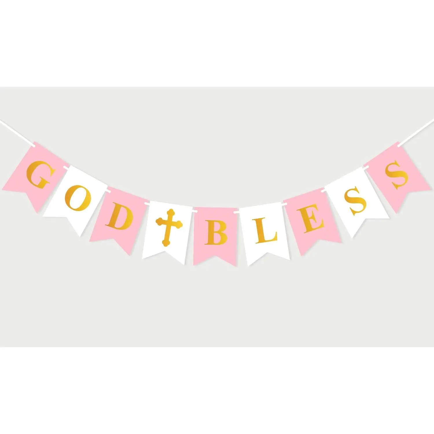 God Bless Banner for Girls Christening Baptism Decorations | First Communion Banner, Confirmation Decorations,  Shower Photo Props, Birthday Wedding Party Supplies Favors