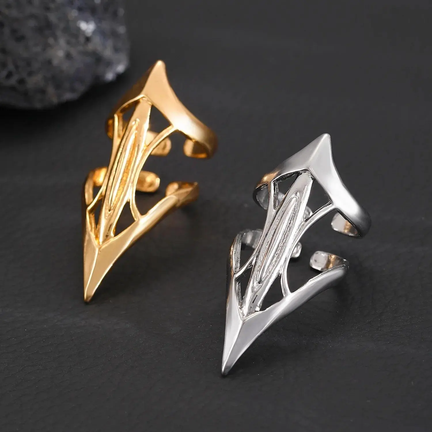 1Pc Vintage Ring Adjustable Irregular Punk Open Ring Halloween Birthday Gift 2024 Daily Party Hip Hop Jewelry Accessories