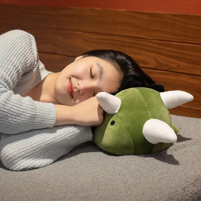 Cute Dinosaur Weighted Plush Toy Cartoon Game Character Pink Green Dinosaur Soft Stuffed Pillow For Kid Christmas Birthday Gift