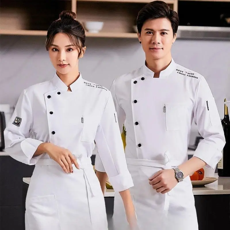 Chef Uniforms Summer Breathable Baking Kitchen Overalls Short Sleeves Men's Thin Styles Large Hotel Kitchen Clothes Long Sleeves