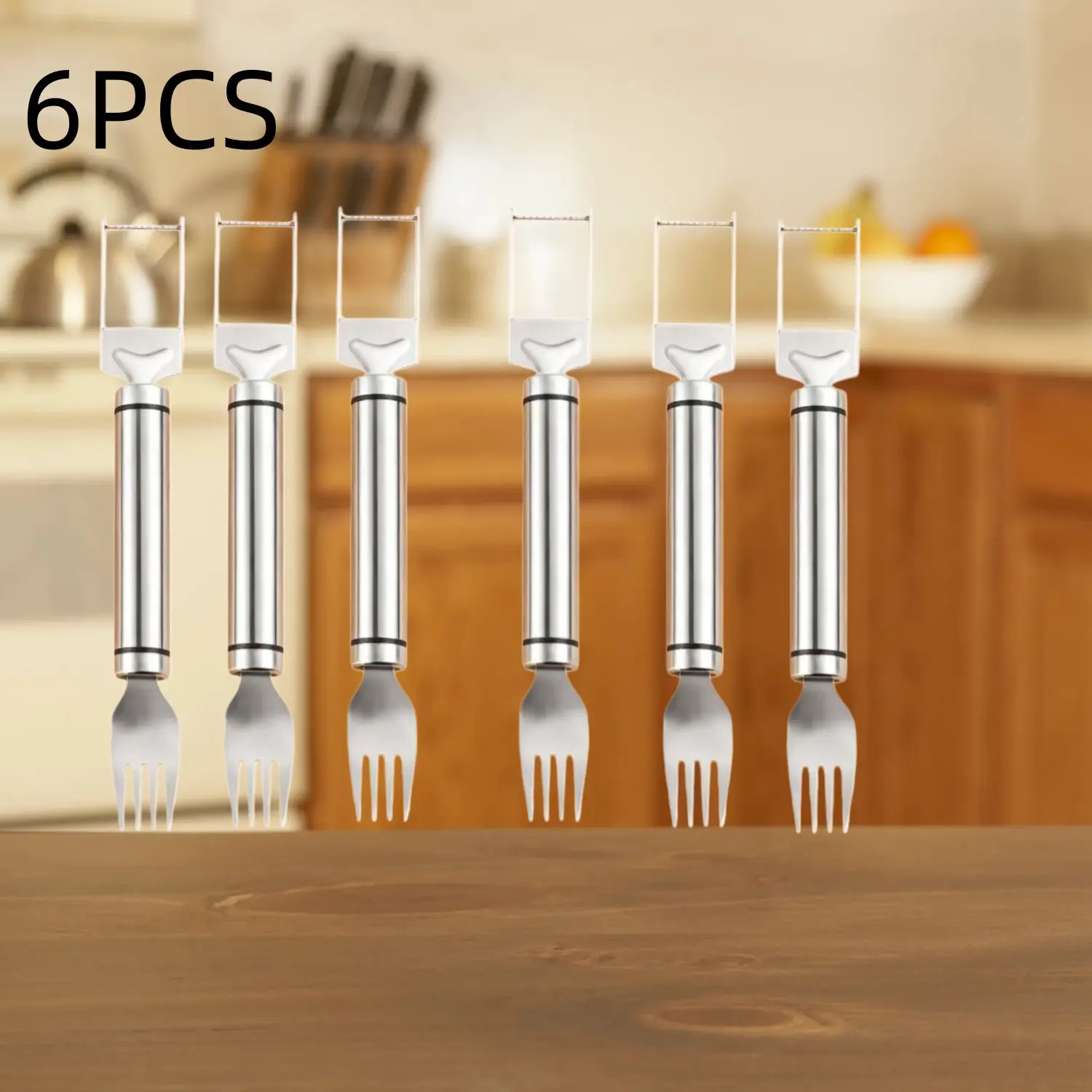 6-Piece Stainless Steel Watermelon Cutter Set, Home Use Watermelon Slicer and Seed Remover, Portable Fruit Fork and Peeler Tool