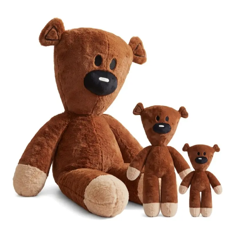 Cute "Bean-Bean Bear" Large Plush Toy – Trendy Home Decor Throw Pillow / Teddy Bear Gift for Kids & Adults