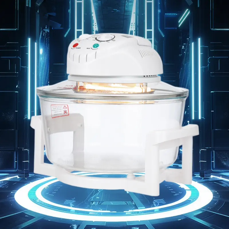 110V Visible Glass Air Fryer Adopts Light Wave Heating Tech For Healthy Oil Free Household Food Cooking Tasks