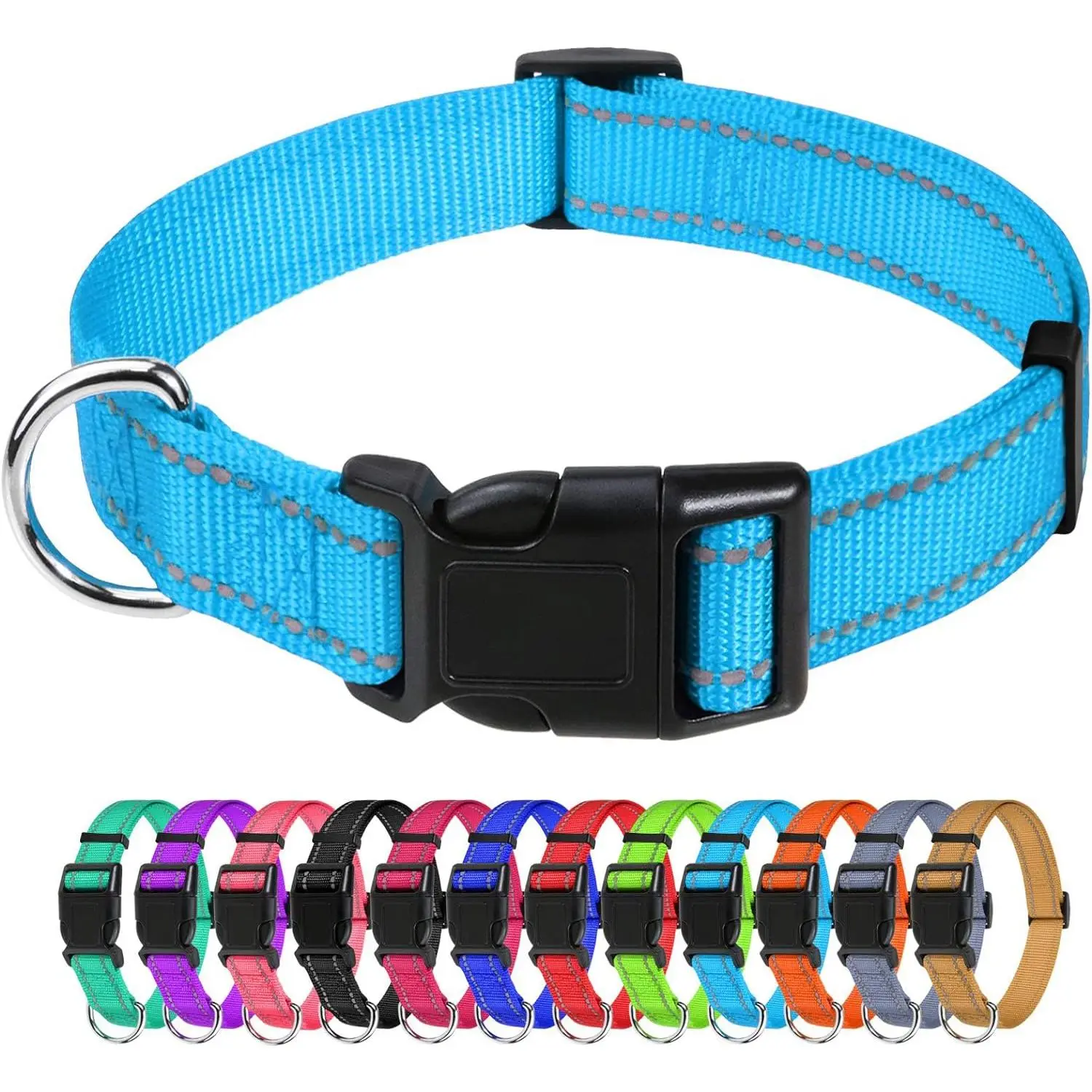 Dog Collars for Small Dogs, Reflective Nylon Dog Collar with Quick Release Buckle, Small Dog Collar for Boys