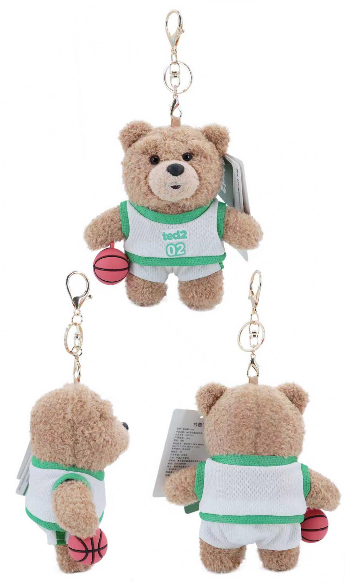 Ted2 Plush Keyring Kawaii Teddy Bear Plush Anime Hobby Stuffed Toy Keychain Bag Pendant Dolls Christmas Birthday Gifts