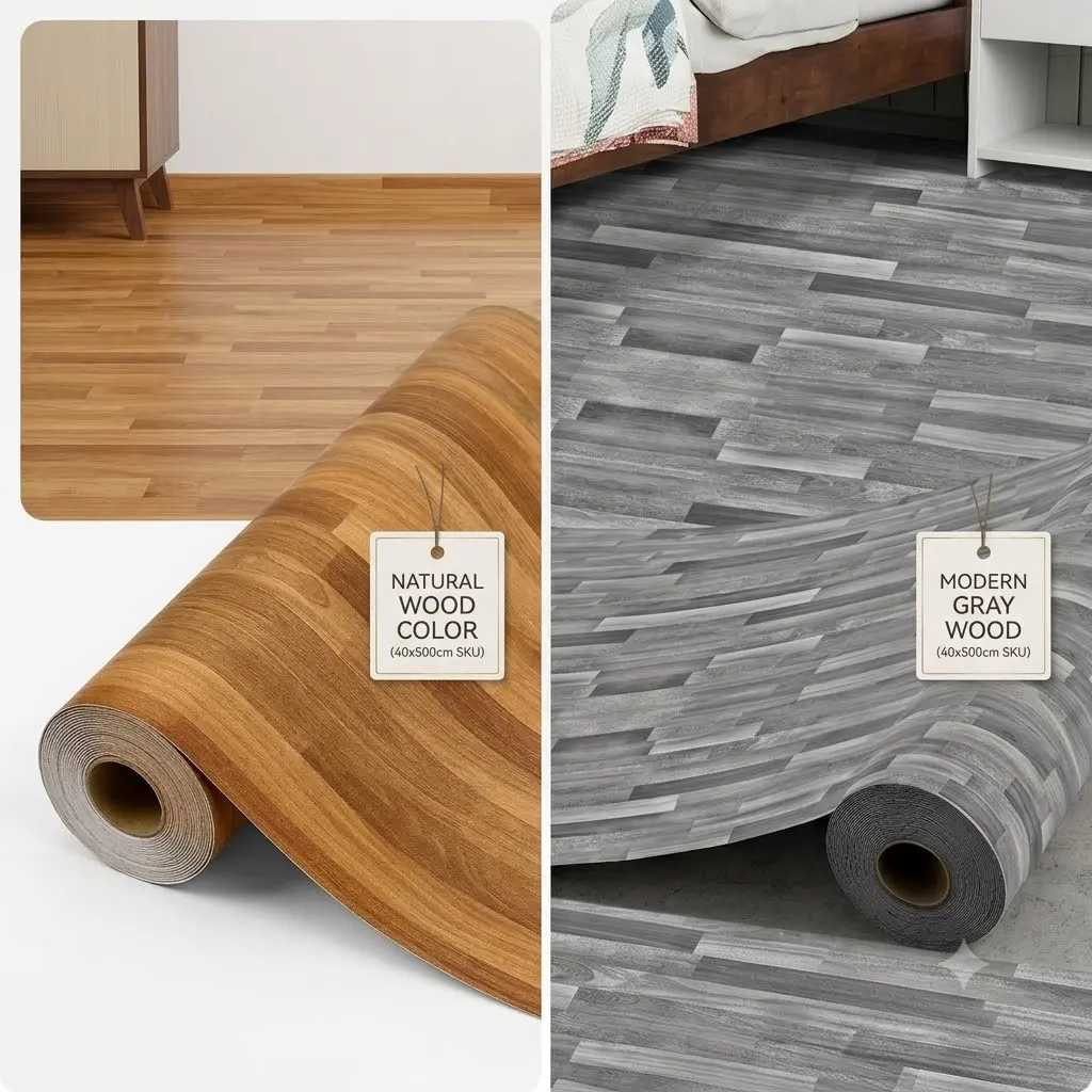 Thick Waterproof Bathroom Floor Stickers, PVC Self-Adhesive Non-Slip Kitchen Tile Update, Easy Installation Home Decor Tiles, Stick And Peel Flooring