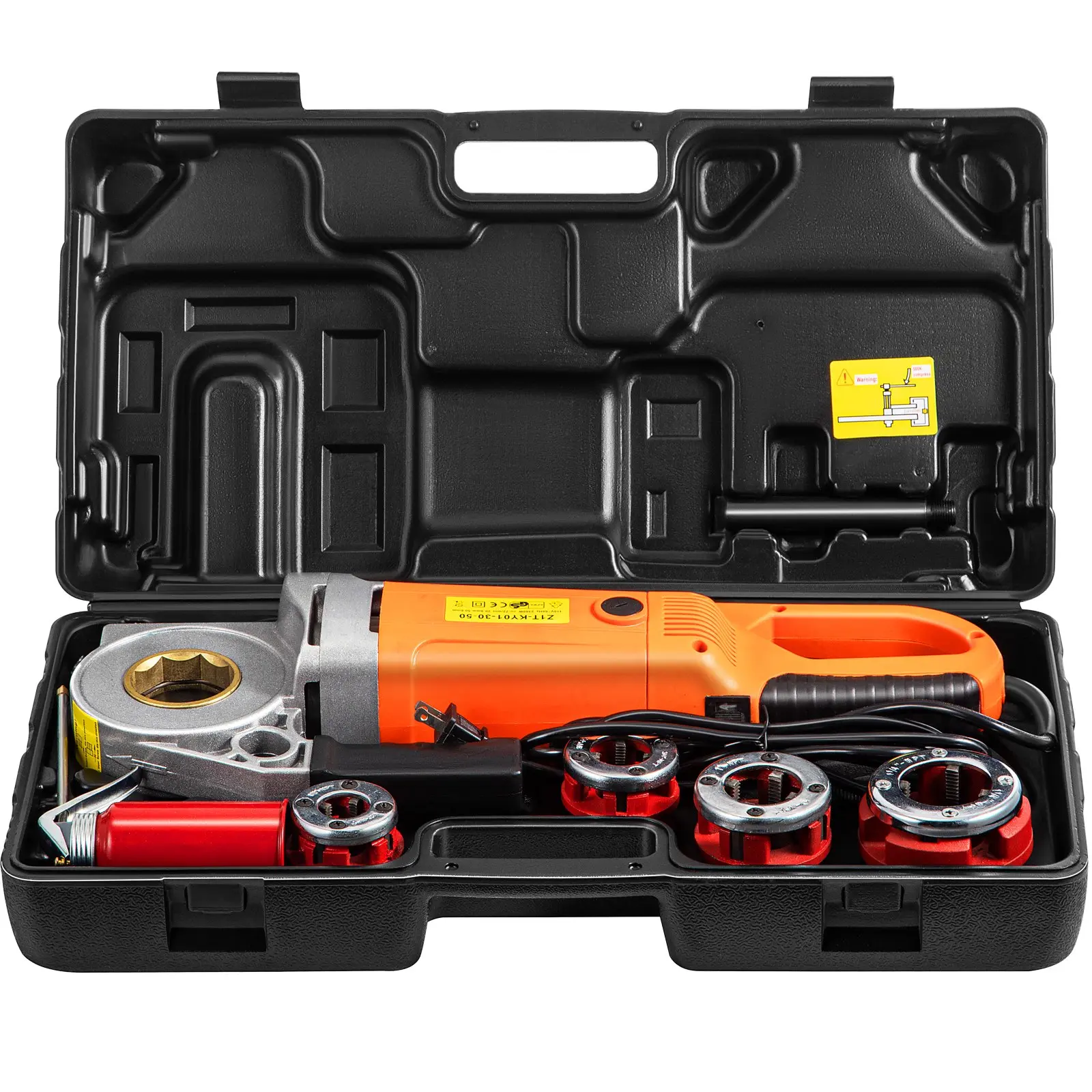 VEVOR Electric Pipe Threader, 2300W Pipe Threading Machine with 4 Dies 1/2" - 1 1/4", 110V Hand-held Pipe Threader Machine with Copper Motor, Portable Electric Pipe Threading Kit with Carrying Case