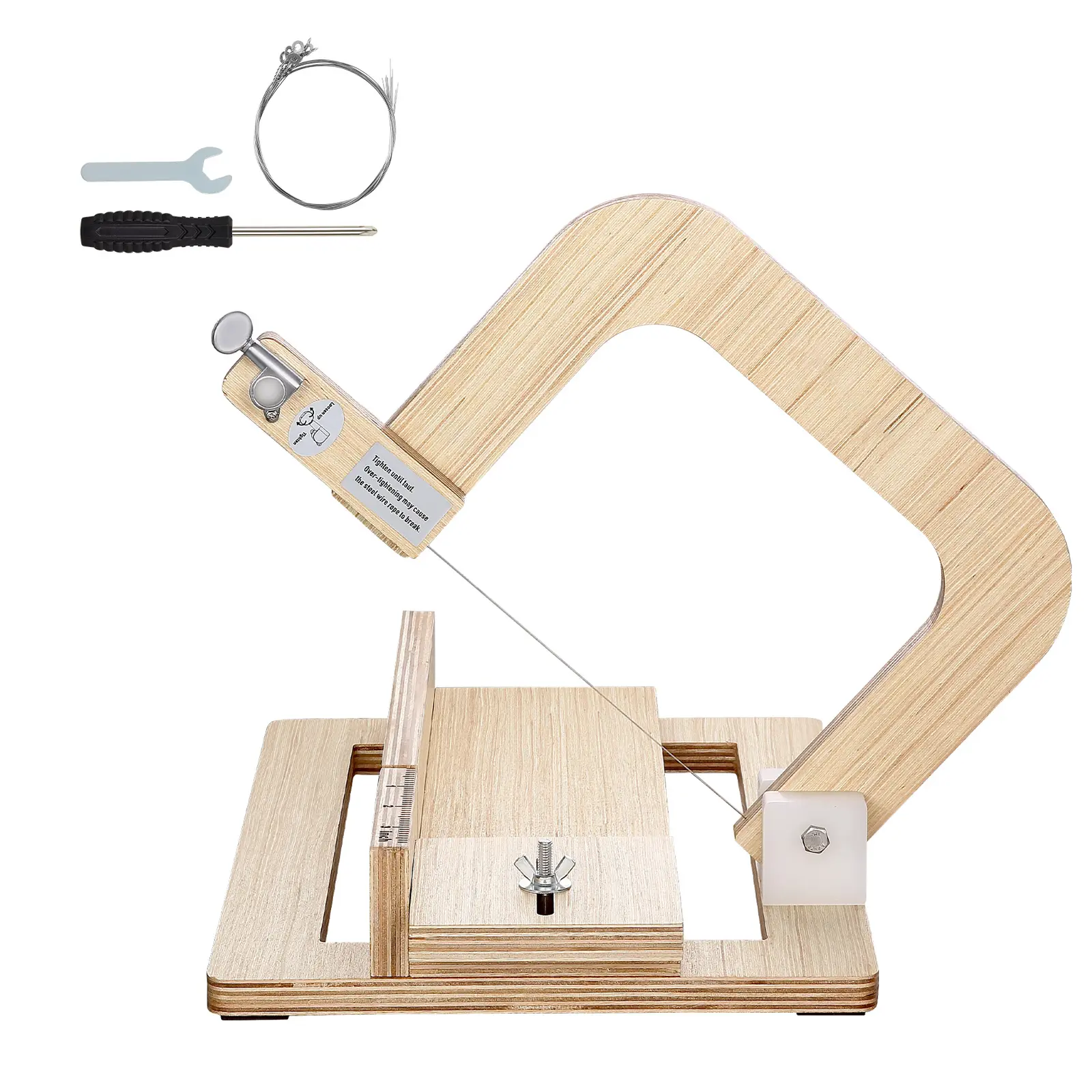 Soap Cutter, with Extra Wires, 0-2 Inch Adjustable Thickness, Wood Soap Slicer with Stainless Steel Adjustable Wire Tension, An Ideal Gift Choice, Easy Cutting