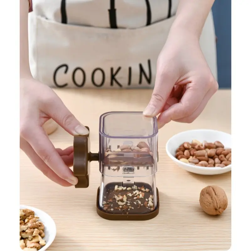 Manual Nut Crusher Tool, Portable Hand Crank Dry Fruit Grinder, Baby Food Peanut Walnut Kernel Crush Kitchen Utensil