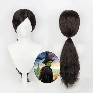 HAIRJOY Synthetic Hair Cosplay Wig Movie Wicked Elphaba Cosplay Wigs Costume Adult Women Roleplay Wig