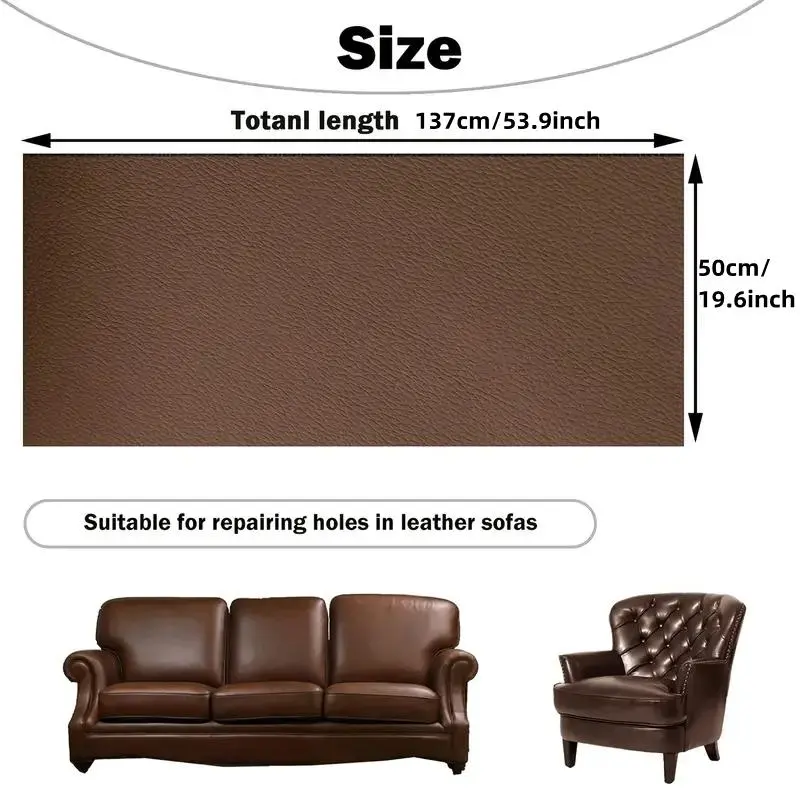 1 Piece Leather Repair Patch, Self Adhesive Upholstery Tape Patches Kit for Couch Car Seat Furniture,  Home Decor